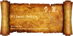 Vilmos Metta névjegykártya